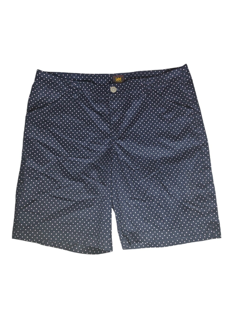 Lee Navy Light Pink Polka Dot Stretch Chino Shorts Women's Size 16 Preppy